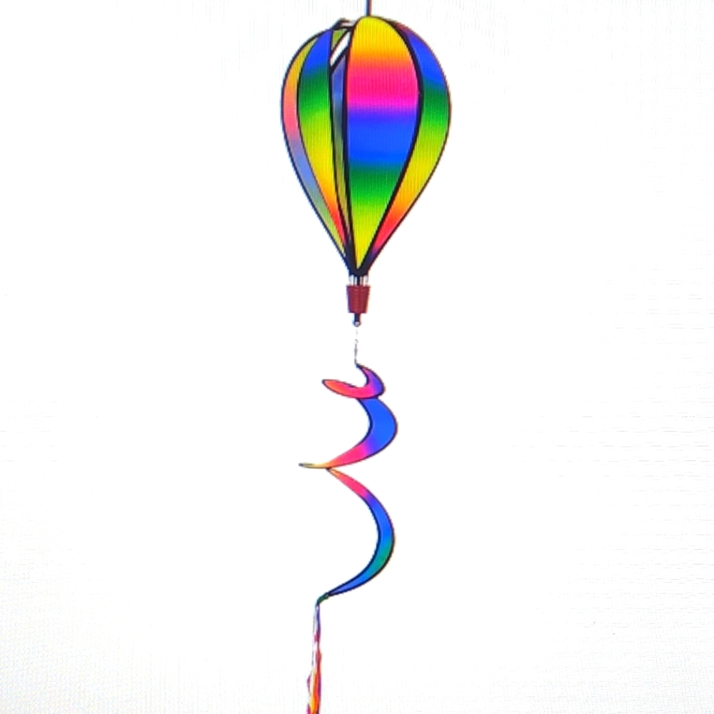 Large Wind Spinner Hot Air Balloon Colorful With Vibrant Colors. New. 11x47